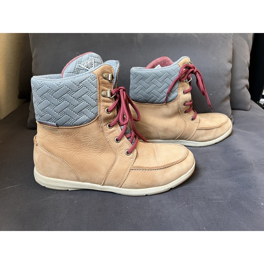 Columbia PFG Bahama Waterproof Brown‎ Gray Lace Up Boots Women's Size 9.5